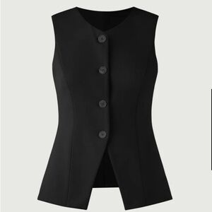 OGL move Longline Button-Down Waistcoat - Black Womens XL
